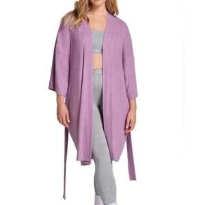 UGG Robe Womens Large Purple Monrose Knit Tie Front Super Soft